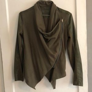 EUC Army Green Leather Jacket